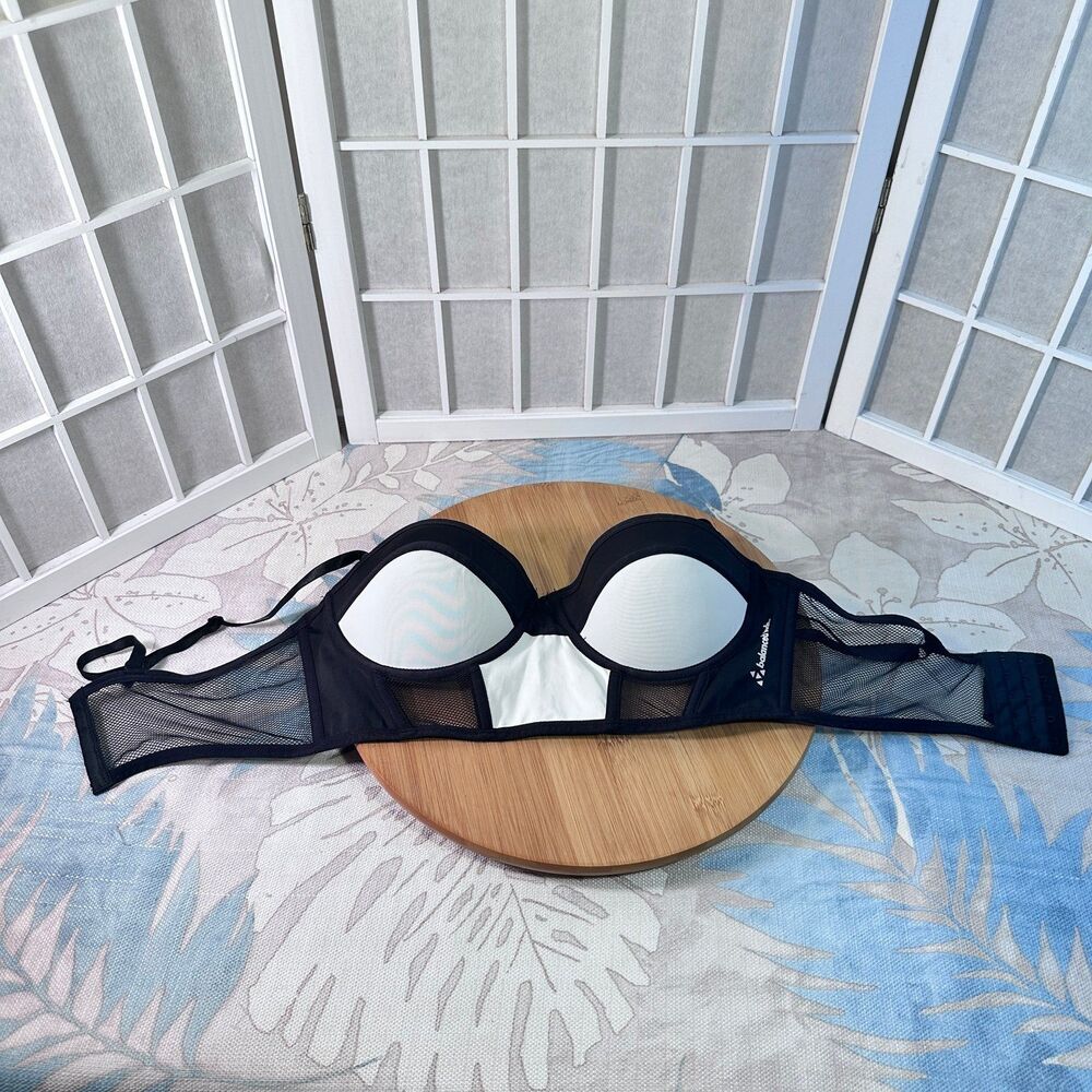 Balanced Tech Women's Athletic Sport Bra -Black white - Large